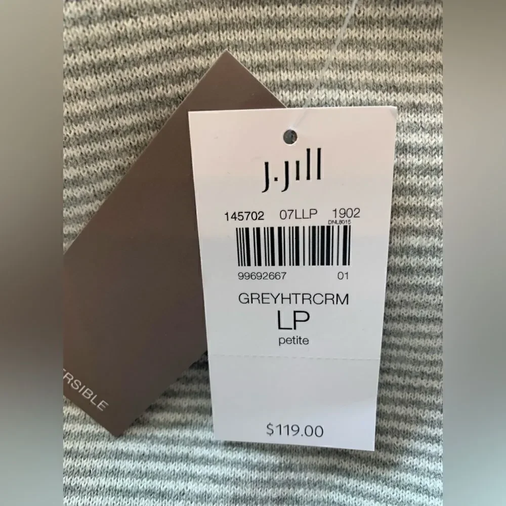 NOTHING FOR SALE NWT J JILL GREY REVERSIBLE JACKET SIZE LP‎